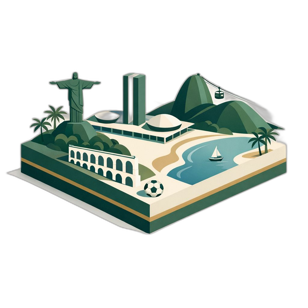 Brazil landmarks illustration